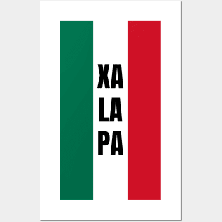 Xalapa City in Mexican Flag Colors Vertical Posters and Art